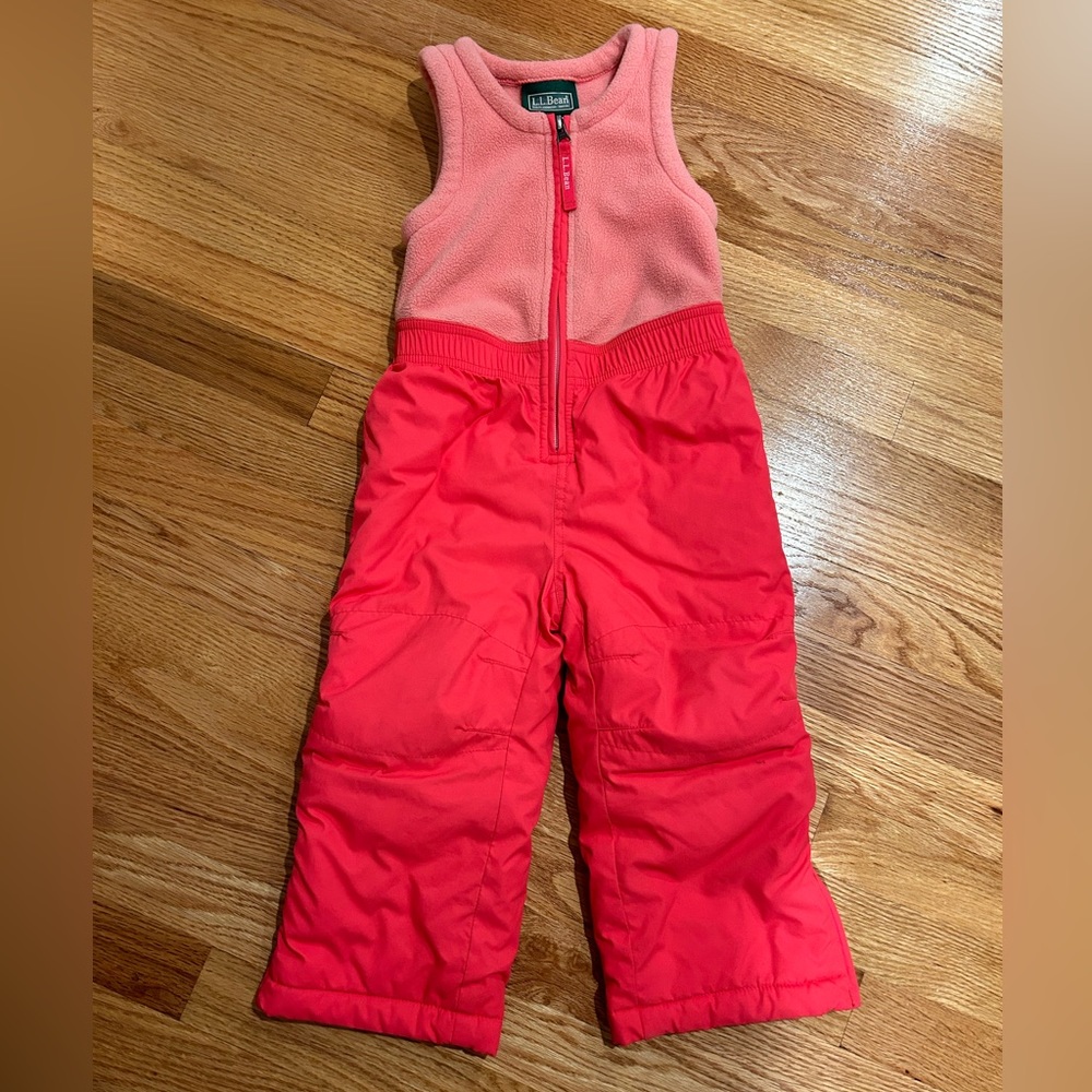 LL Bean Girls toddler snowsuit pink size 2T